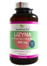 Lysin in freier Form 500 MG 100 Kapseln MEDVERITA - Biogo.de